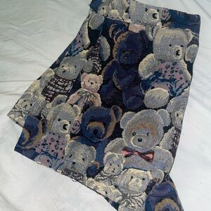 Teddy Bear Patterned Tapestry Skirt